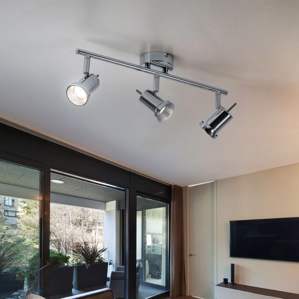 LED DECKENLEUCHTE HOORN Chrom Silber - Silberfarben, Metall (43/8/14cm)