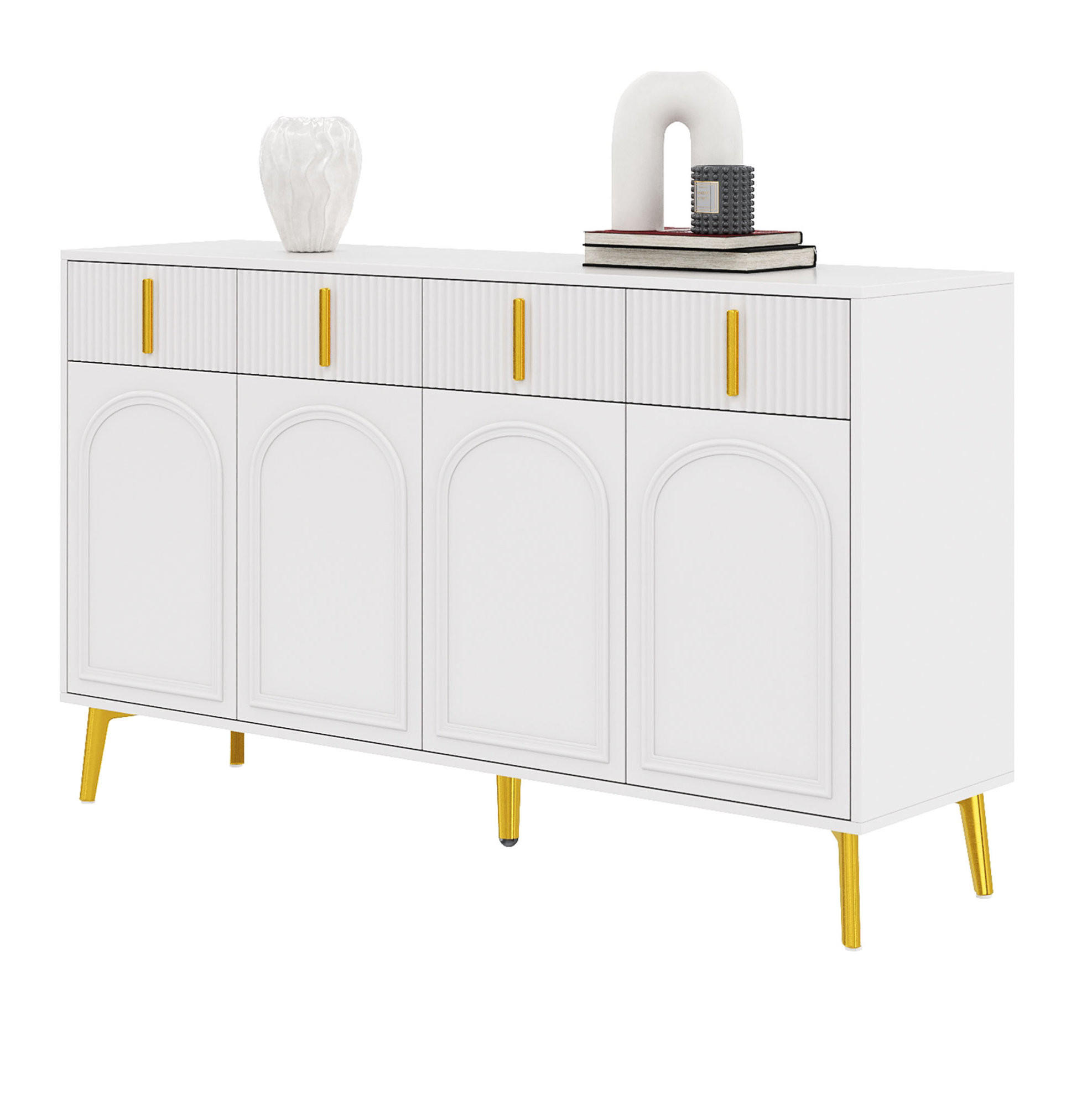 Redom Sideboard Weiß 140x82x38 cm