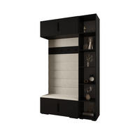 GARDEROBEN-SET 236,7/140/47 - Schwarz/Weiß, Holz/Kunststoff (140/236.7/47cm) - Abiks Möbel