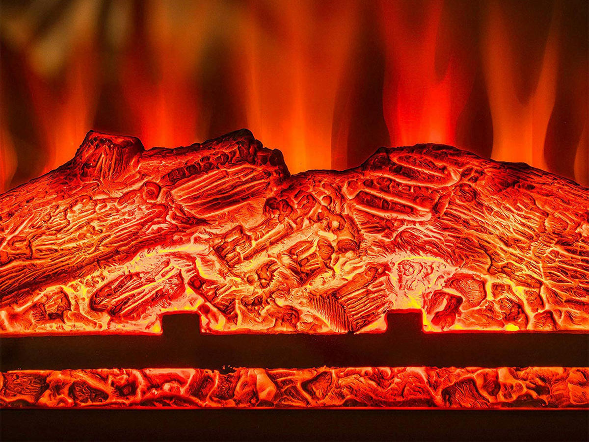 ELEKTROKAMIN Schwarz Wandmodell mit Heizung 2000 W - Schwarz, Glas (61/45/13cm) - Purline