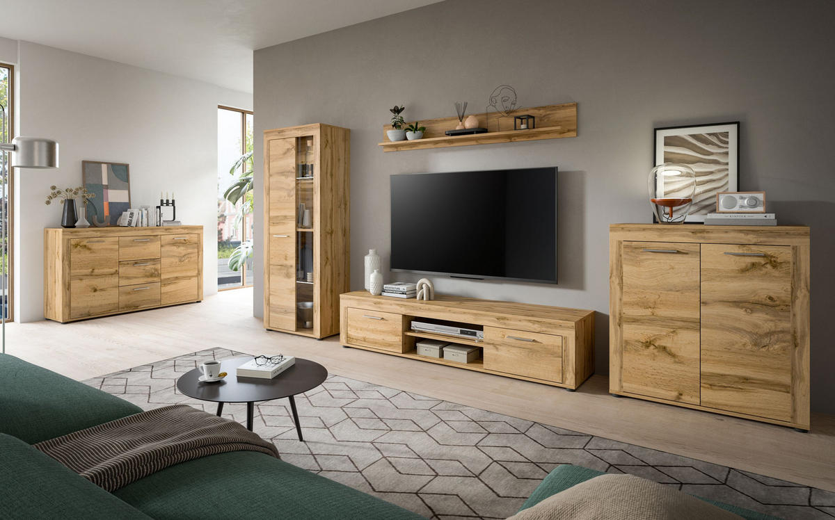 HIGHBOARD JAM (B/H/T: ca. 80/88/35 cm) in Wotan Eiche Nachbildung/Wotan Eiche Nachbildung - Eiche Wotan, Holzwerkstoff (80/88/35cm)