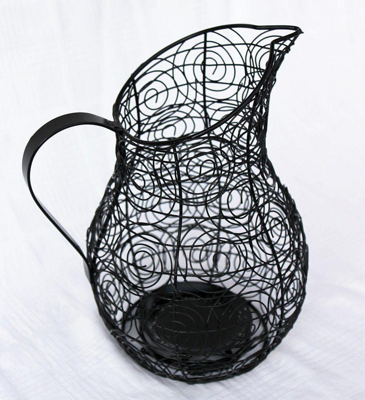 KERZENSTÄNDER Kanne 26cm - Schwarz, Metall (18/26/18cm)