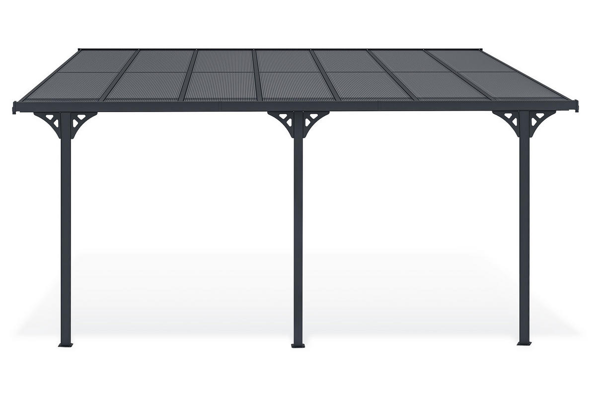 PERGOLA / CARPORT Kleo Grau 4,5m x 3m - Grau, Metall (435/270/300cm) - Cazeboo