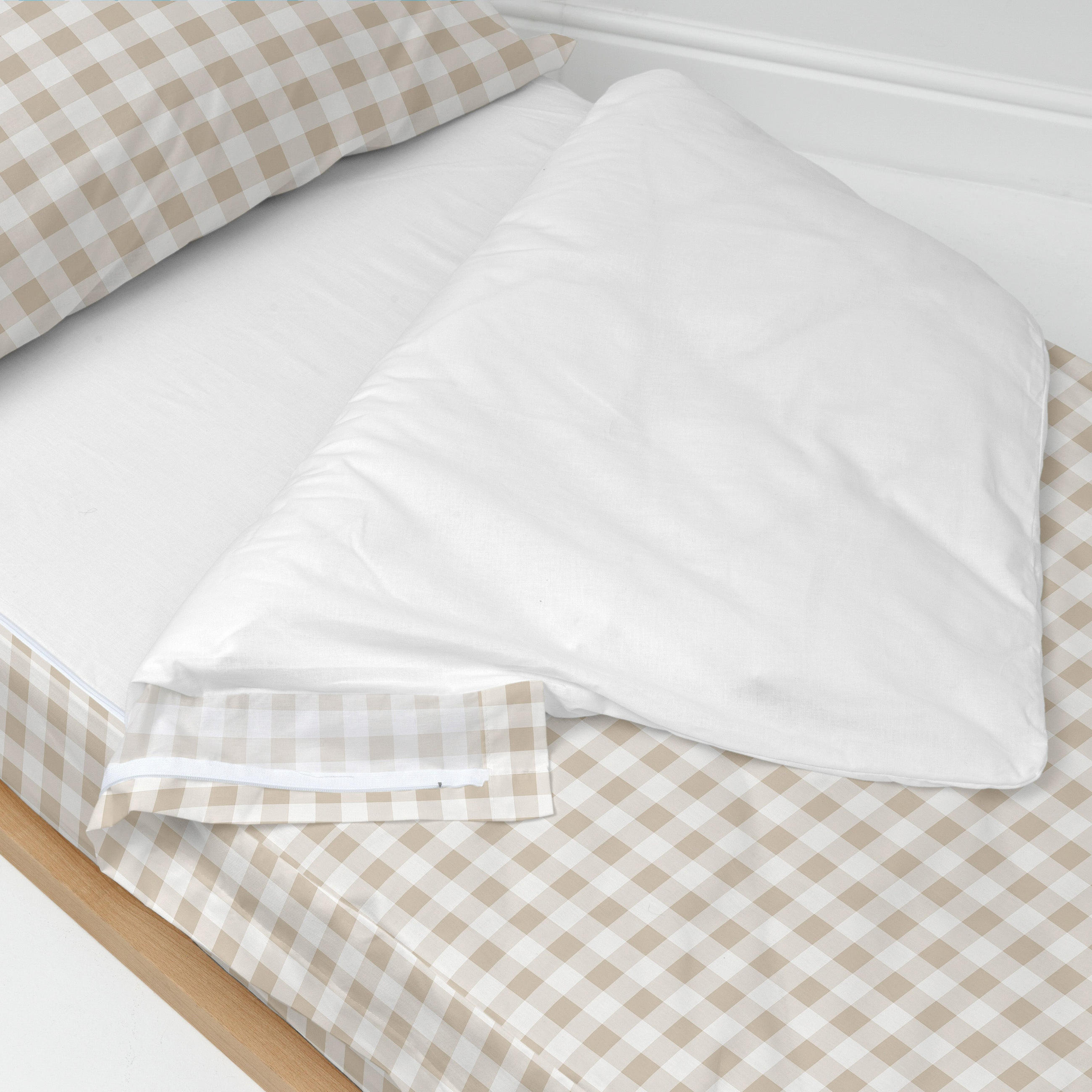 NORDIC-SACK vichy 90x200 cm ohne füllung beige - Beige, Textil (90/200cm) - Happy Friday