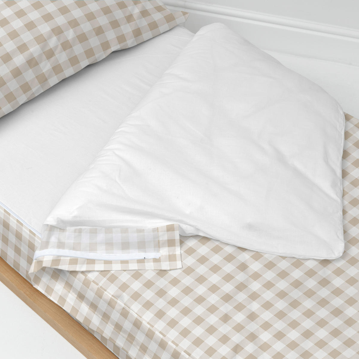 NORDIC-SACK vichy 90x200 cm ohne füllung beige - Beige, Textil (90/200cm) - Happy Friday