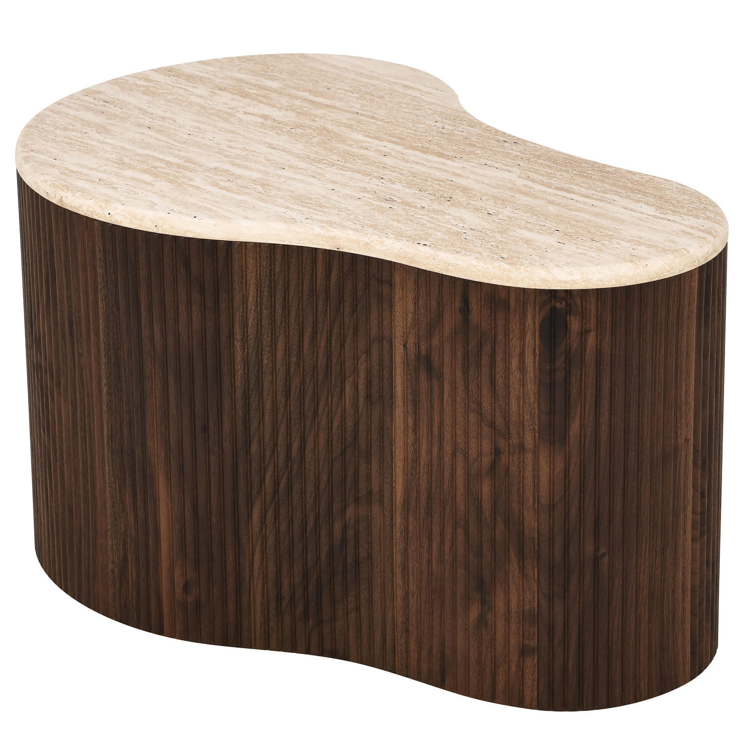 COUCHTISCH - Travertin Dekor / Eiche Dunkel Dekor - 70 cm - Braun, Holzwerkstoff (47/70/38cm) - home24
