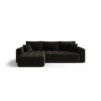ECKSOFA mit Schlaffunktion MILO L Monolith 95 Links - Schwarz, Textil (280/175cm) - Bedante