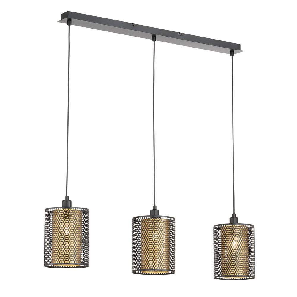 HÄNGELEUCHTE CHEVAL Schwarz Gitteroptik - Schwarz, Metall (85/15/150cm) - Wofi