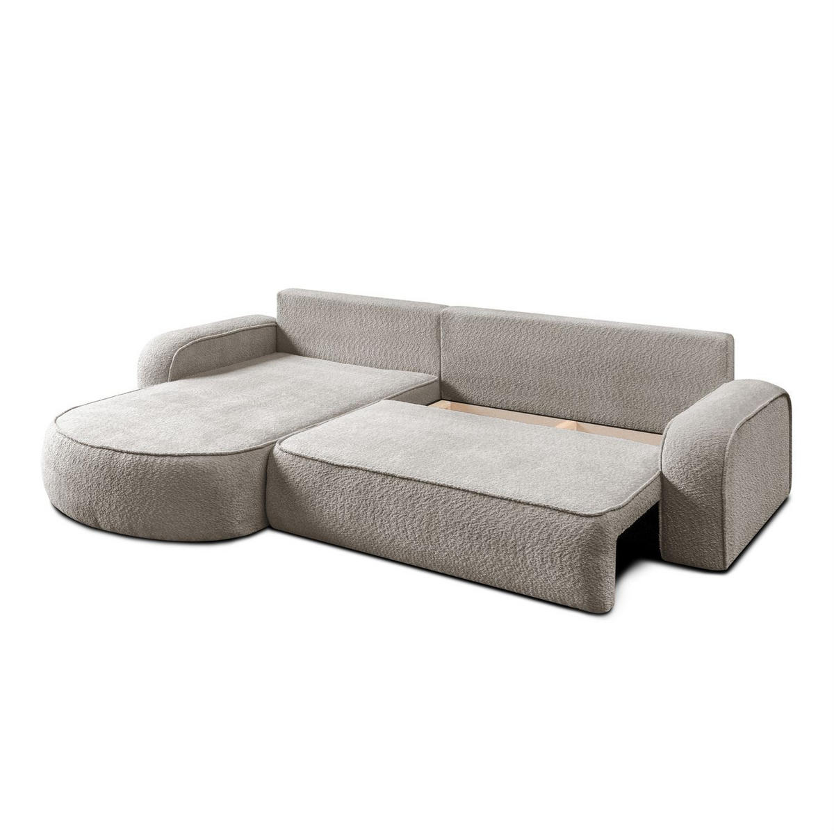 Eckcouch VENUS II mit Bettkasten, Coral 50 - Beige, Textil (275/178cm) - Lookway