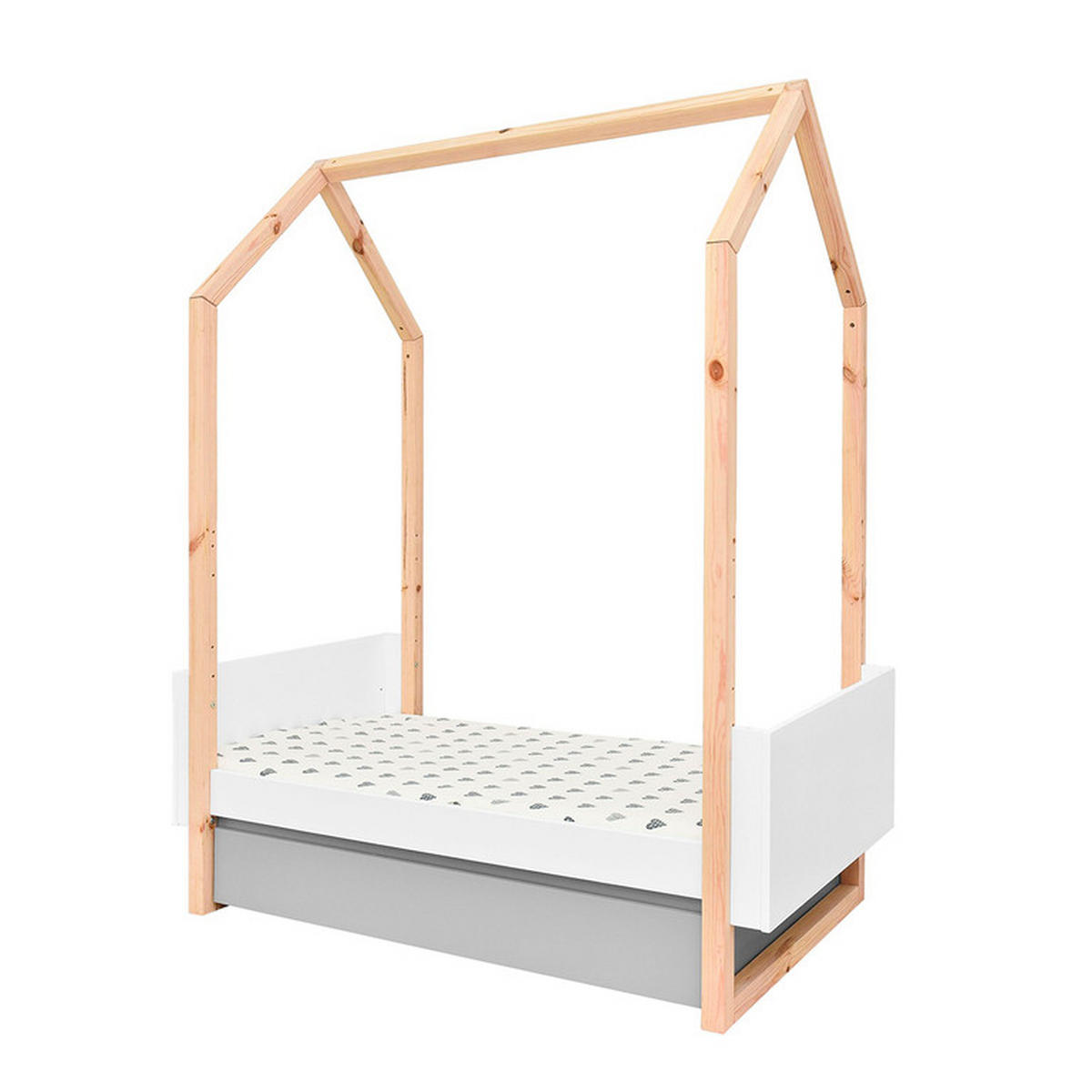 POKOJ PRO MIMINKO 2DÍLNÝ Bílá a šedá - bílá, kompozitní dřevo (144/86.5/80cm) - Petits-meubles