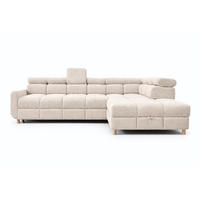 ECKSOFA - BUN - Hellbeige - Arena 1 - Rechts - Creme, Holzwerkstoff (276/209cm) - Möblo