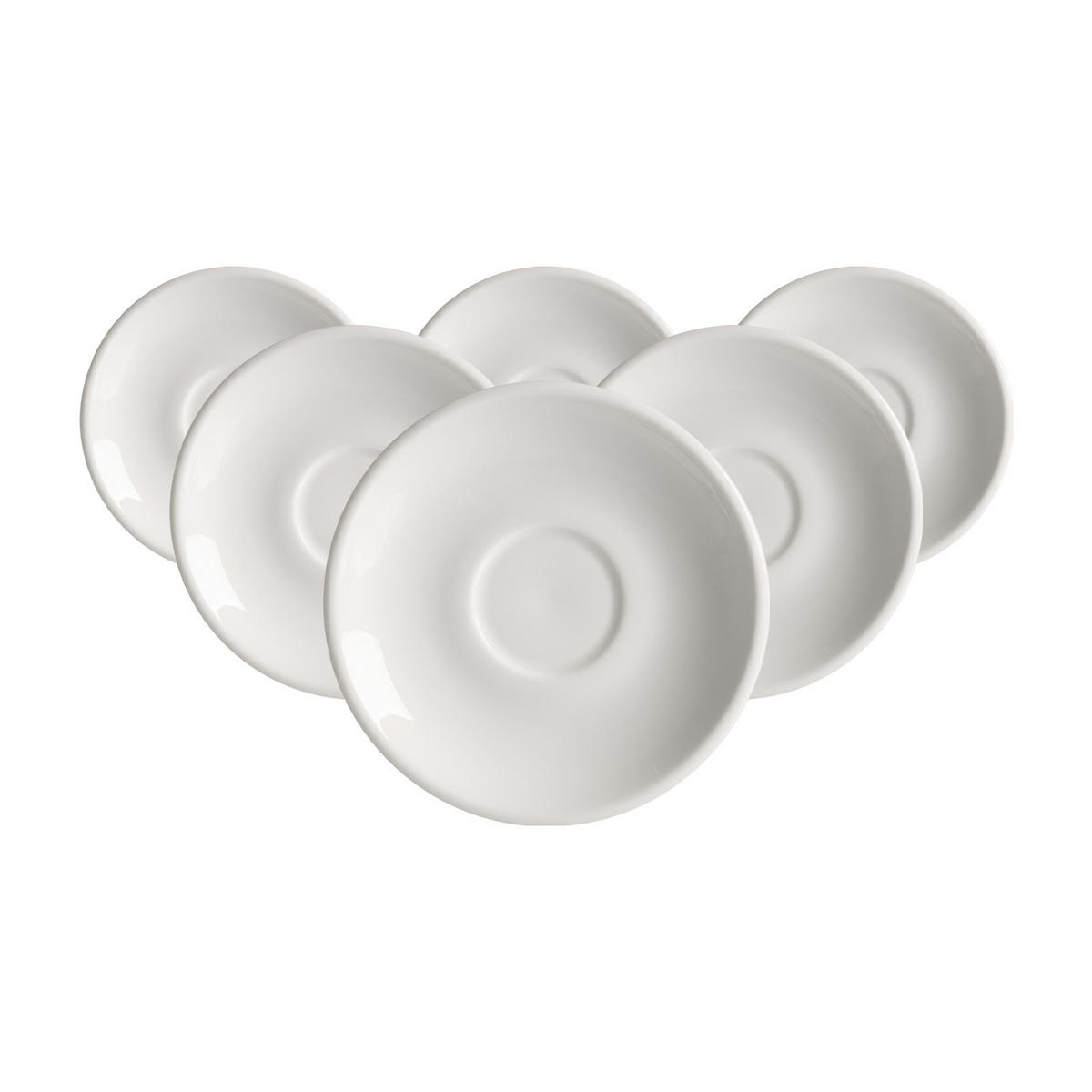 ESPRESSOUNTERTASSEN Bari weiß ø 12,5 cm 6er Set - Weiß, Keramik (12.5cm) - Ritzenhoff Breker