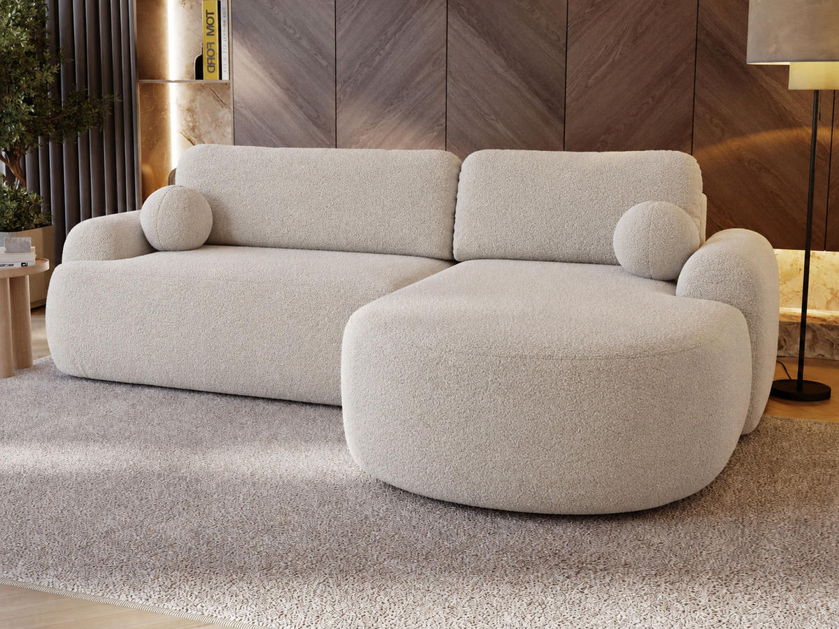 ECKSOFA Aurio Beige Rechts - Beige, Holz/Textil (261/177cm) - Graingold