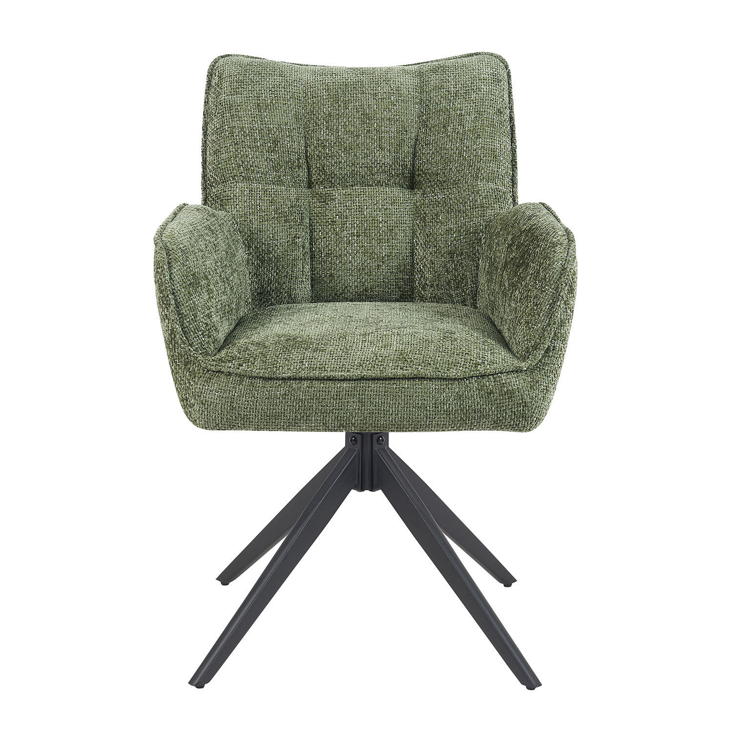 DREHSTUHL Mika-Enya - Schwarz/Grün, Textil/Metall (59/84/66cm) - DUBI Möbel