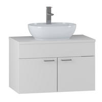 WASCHBECKENUNTERSCHRANK Colorado 2 Schubladen Weiß Matt - 80 x 46 x 52 cm - Weiß, Holz (80/52/46cm) - Badplaats
