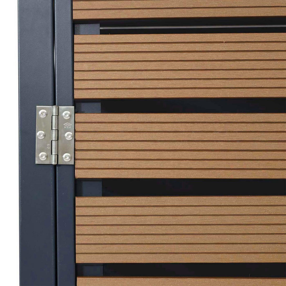 MÜLLTONNENBOX 3er mit Pflanzkasten HxBxT 124x200x84cm Teak-Optik - Teakfarben, Metall (200/124/84cm) - PROREGAL