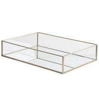 TABLETT Spiegeleffekt Silber Grenoble - Silberfarben, Glas (6cm) - Beliani