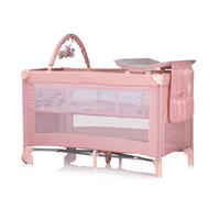 REISEBETT Luna 2 Ebenen pink Wickelauflage klappbar Spielbogen Faltmatratze - Pink, Kunststoff (60/120cm) - Chipolino
