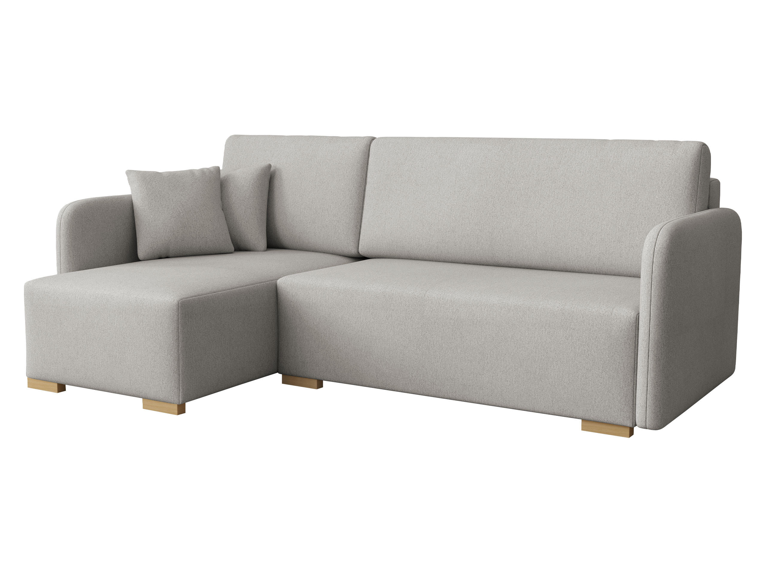 ECKSOFA Como L - Naturfarben/Grau, Holz/Textil (220/140cm) - MIRJAN24