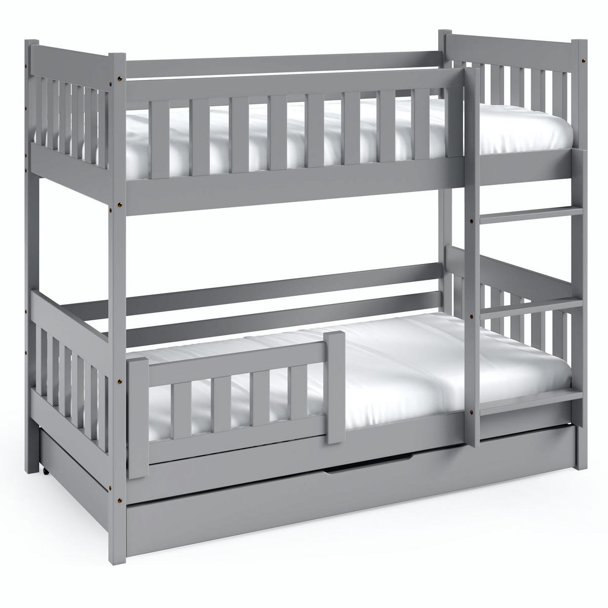ETAGENBETT Holzbett LUMBE, Kinderbett - Grau, Holz (80/190cm) - KONSIMO®