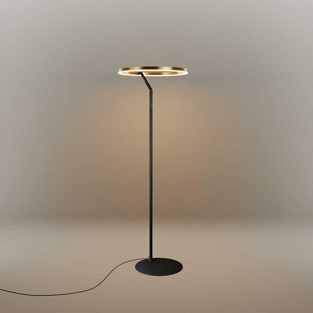 LED-STEHLAMPE Ring Gold Ø 60cm - Goldfarben, Metall (60/60/172.5cm) - s.luce