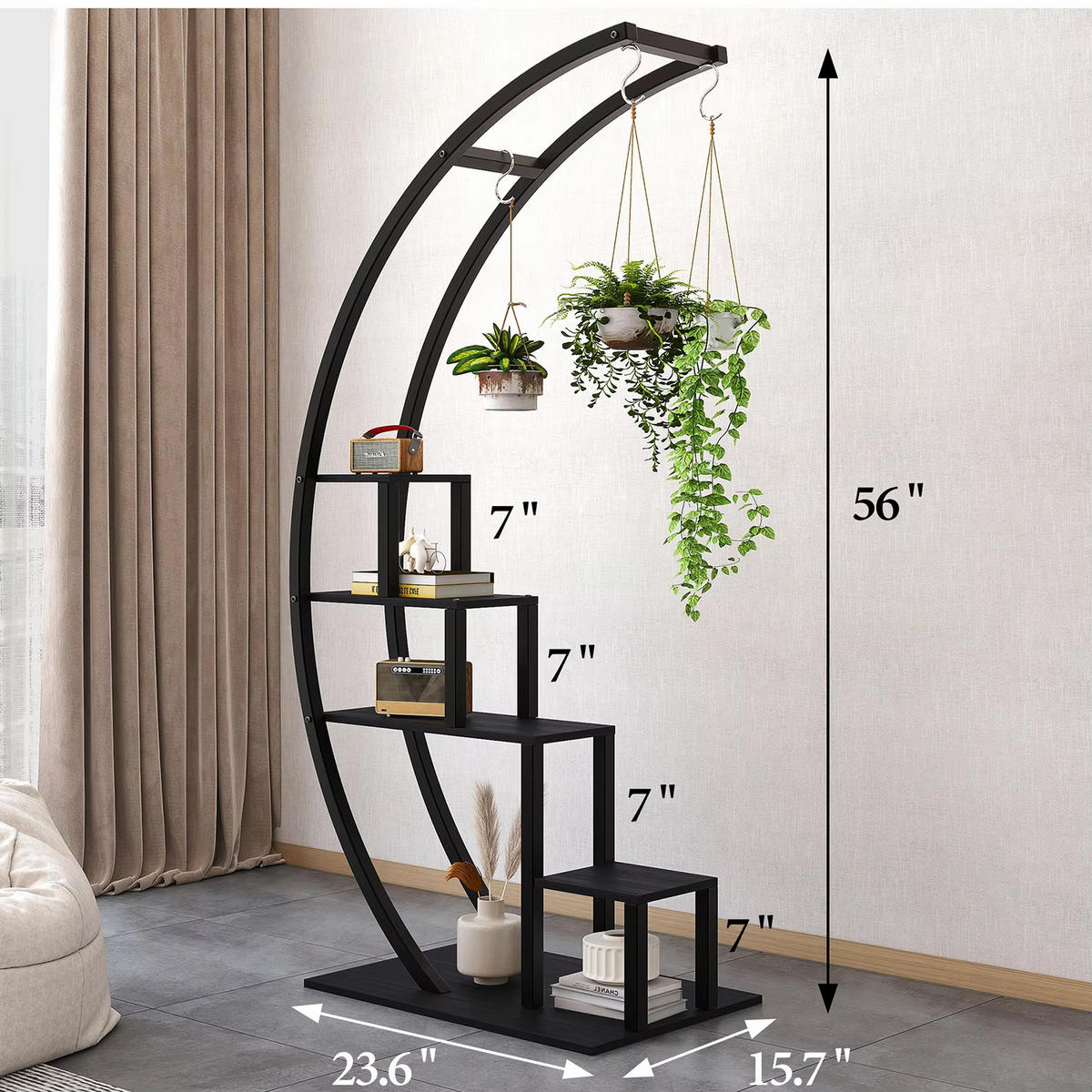 PFLANZENREGAL 2er Set mehrstufig Metall Pflanzenständer rollbar - Braun, Metall (60/142/40cm) - Kaket