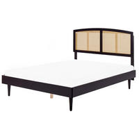 BETT mit Lattenrost 160x200 cm Schwarz Varzy - Schwarz, Holz (160/200cm) - Beliani