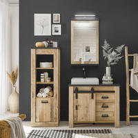 BADMÖBEL-SET 3-TLG. Shelton-61 - Braun, Holzwerkstoff (166/210/43cm) - Lomado