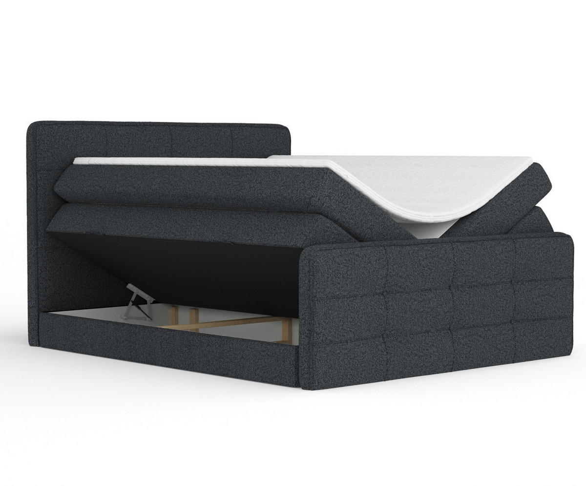 BOXSPRINGBETT Semplice Schwarz 180/200 cm - Schwarz, Holz/Holzwerkstoff (180/200cm) - Maison de Reve