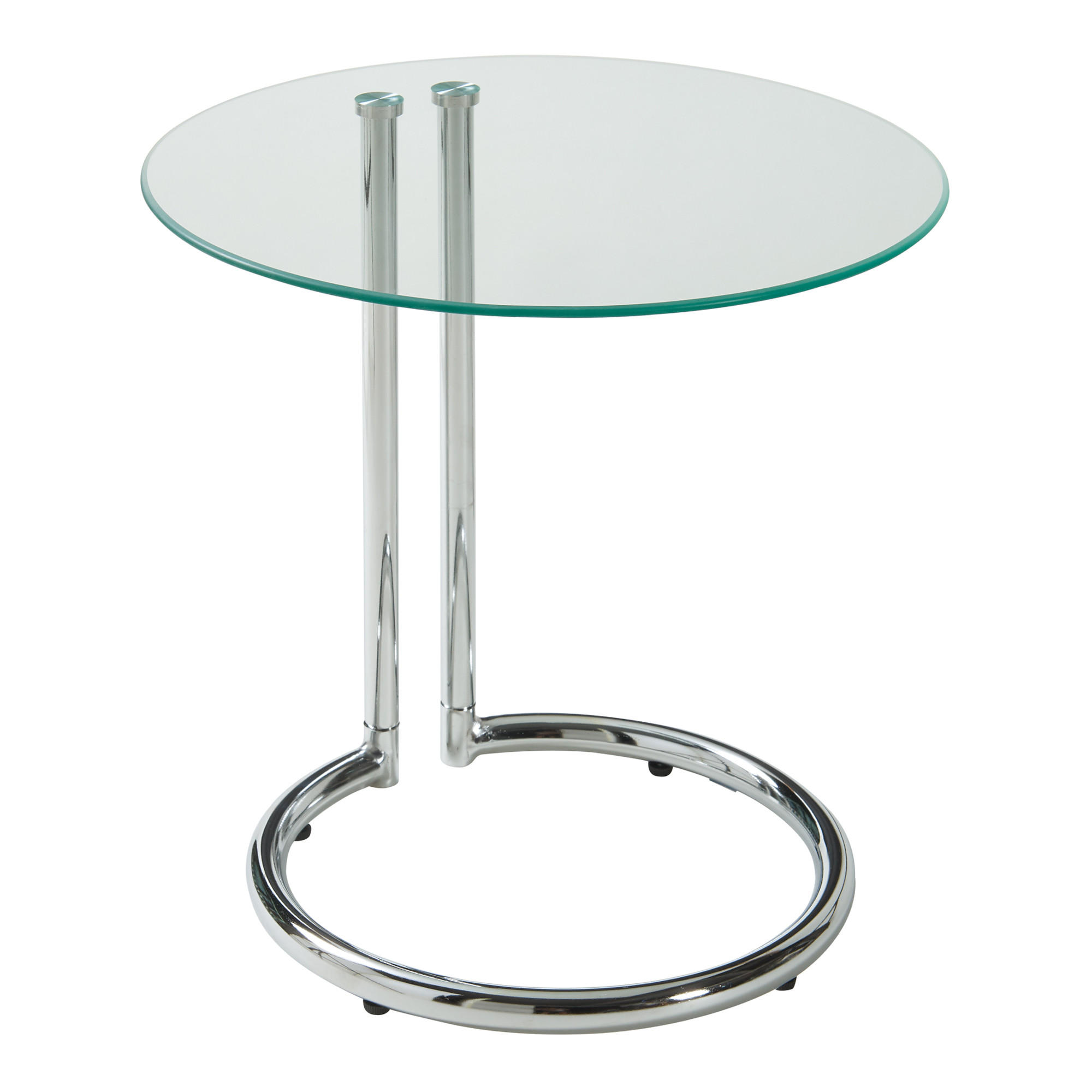 BEISTELLTISCH Ylivieska - Chromfarben/Klar, Glas/Metall (44.5/44.5/46cm) - [en.casa]