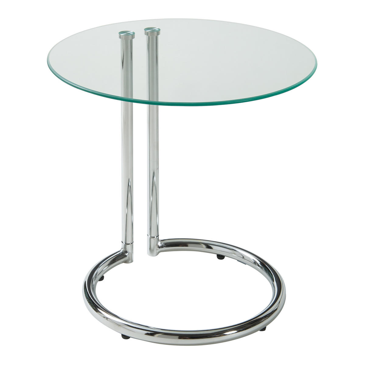 BEISTELLTISCH Ylivieska - Chromfarben/Klar, Glas/Metall (44.5/44.5/46cm) - [en.casa]