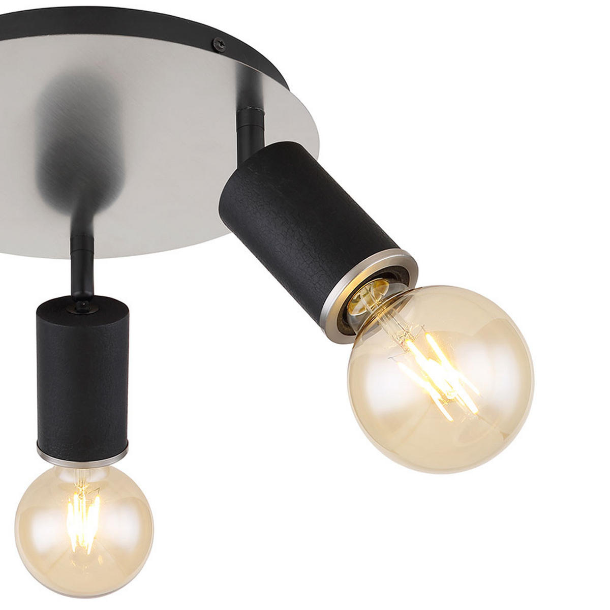 DECKENLEUCHTE Schwarz bewegliche Spots - Schwarz, Holz (28/28/18cm) - Globo Lighting