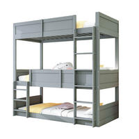 HOCHBETT 90/200 cm Grau aus Massivholz mit 3 Schlafplätzen - Grau, Holz (90/200cm) - MIVRAY