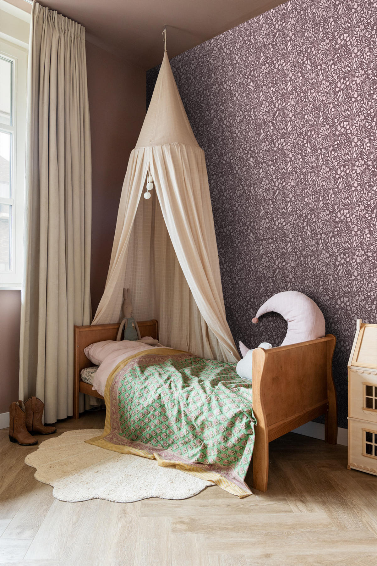 TAPETE Blumen 50 x 900 cm - Lila, Papier (50/0.1cm) - ESTAhome