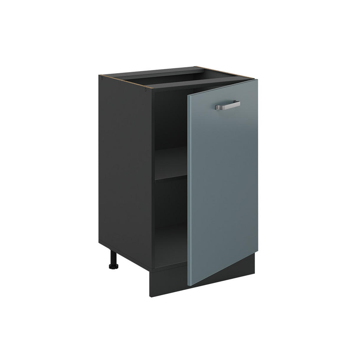 KÜCHENUNTERSCHRANK R-Line, Blau-Grau/Anthrazit, 50 cm Arbeitsplatte Goldkraft Eiche - Anthrazit/Blaugrau, Holzwerkstoff (50/81.6/60cm) - Vicco