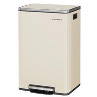 ABFALLSAMMLER 50 L Stahl Softclose Deckel Mülleimer - Beige, Metall (41.6/64.7/37.2cm) - Kaket