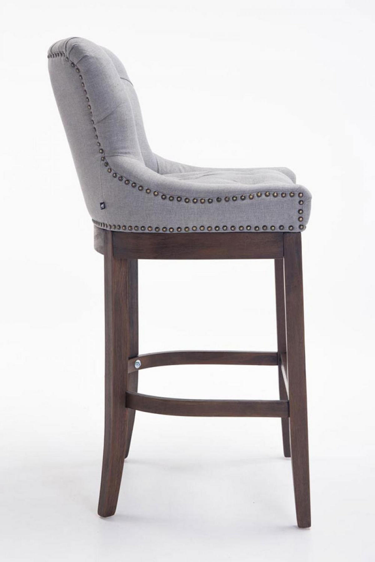 BARHOCKER 2er Set Stoff Hellgrau - Hellgrau, Holz/Textil (55/109/57cm) - CLP