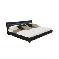 LED BETT NUBE - Schwarz, ohne Matratze - Schwarz, Kunststoff - Home Deluxe