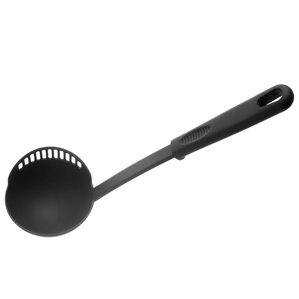 BLACKLINE SCHÖPFKELLE MIT SIEB 150 ml 30,5 cm Schwarz - Schwarz, Kunststoff (30.5cm) - Orion 