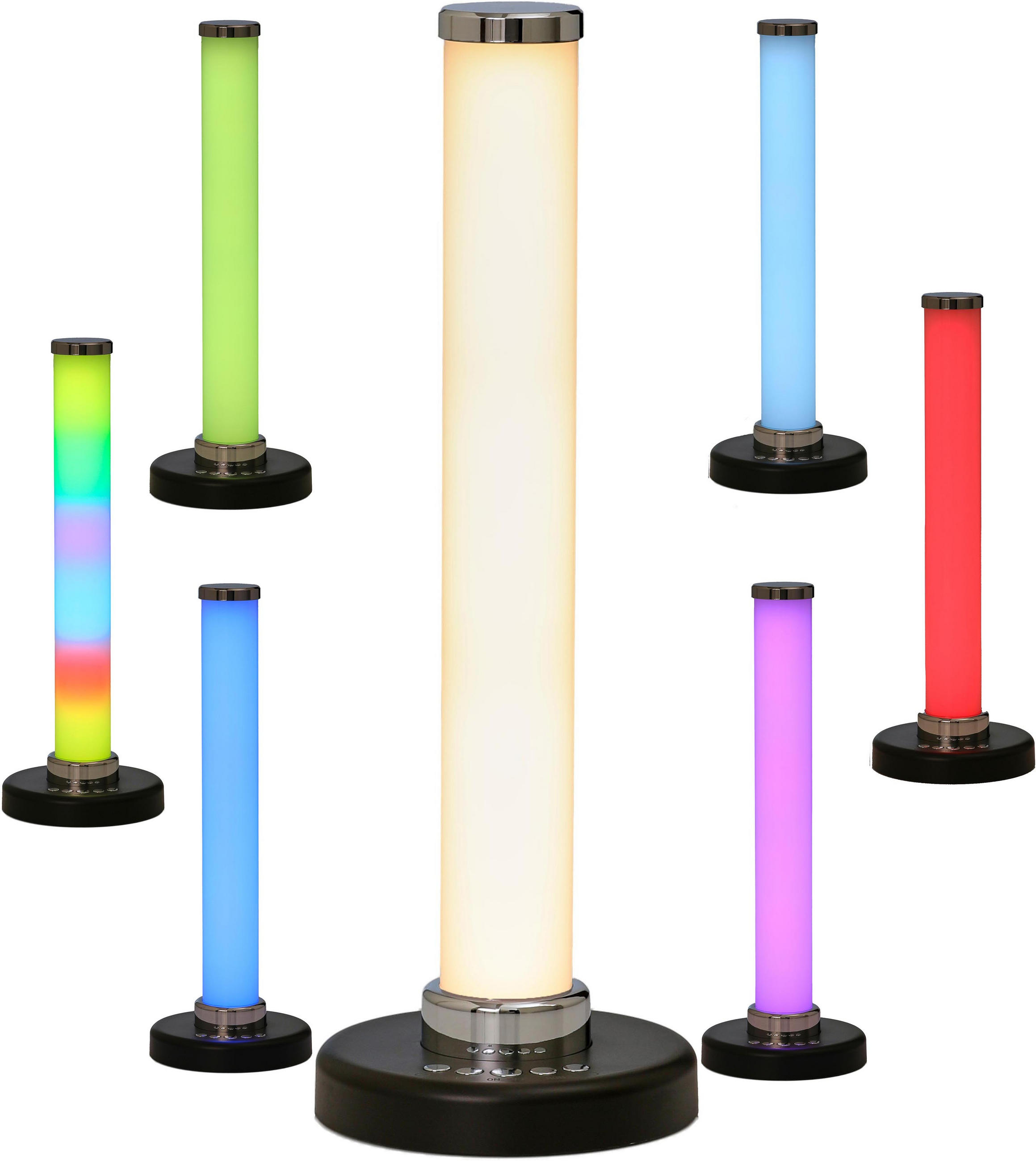 RGB-LED-TISCHLAMPE - elegante Säulenform mit Farbwechsel und warmweißem Licht, kabellos und tragbar - Schwarz, Kunststoff (13/13/37.1cm) - Northpoint
