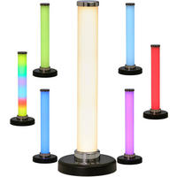 RGB-LED-TISCHLAMPE - elegante Säulenform mit Farbwechsel und warmweißem Licht, kabellos und tragbar - Schwarz, Kunststoff (13/13/37.1cm) - Northpoint