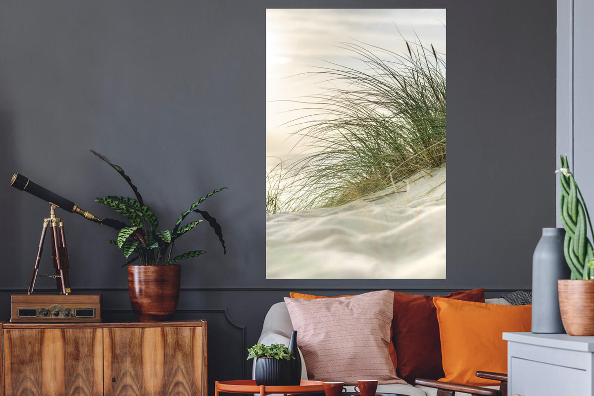 WANDTATTOO Dünen - Strand - Schlewswig-Holstein - Wattenmeer 80x120 cm - Creme, Kunststoff (80/120/0.1cm) - MuchoWow
