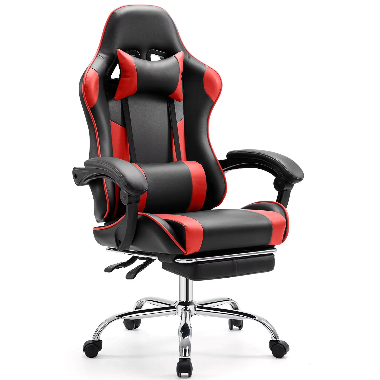 GAMINGSTUHL PU-Leder Ergonomischer Computerstuhl Rot - Rot, Metall (55.55/133/52cm) - Kaket