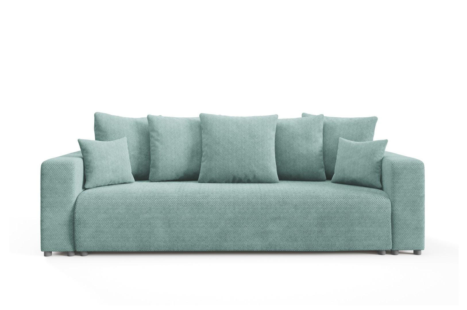 SCHLAFSOFA mit Bettkasten Türkis - Türkis, Textil (247/88/93cm) - Furnisell
