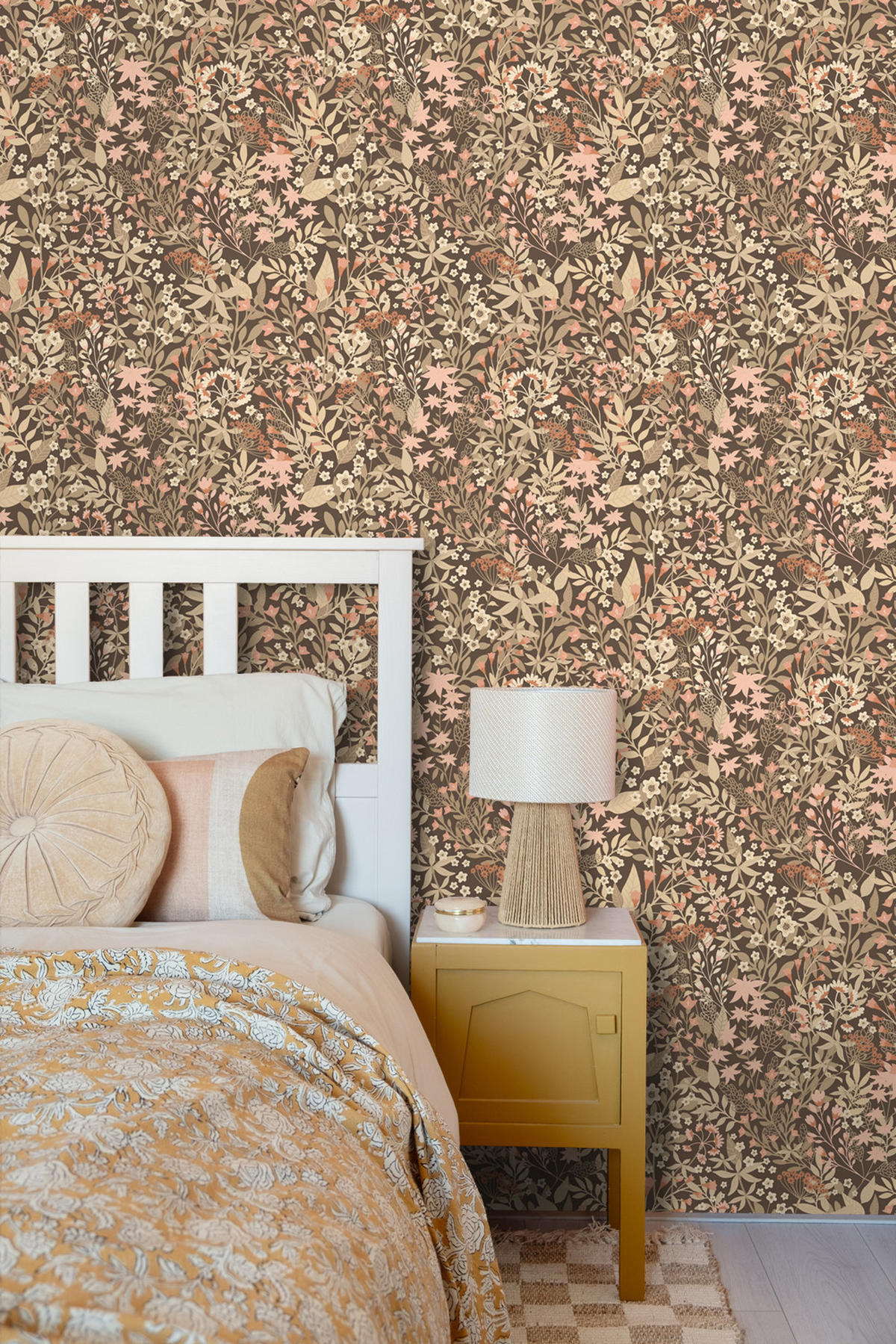 TAPETE Feldblumen 50 x 900 cm - Braun, Papier (50/900cm) - ESTAhome