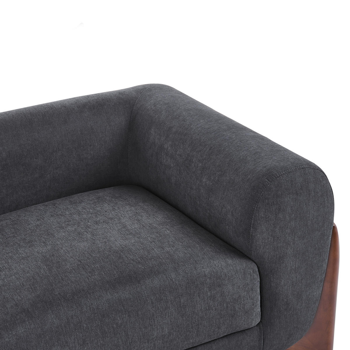 2-SITZER-SOFA Schwarz Vinliden - Schwarz/Braun, Textil (180/62/87cm) - Beliani