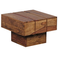 BEISTELLTISCH aus Massivholz, handgefertigt, Unikat, Braun 44x44x30 cm - Braun, Holz (44/44/30cm) - KADIMA DESIGN