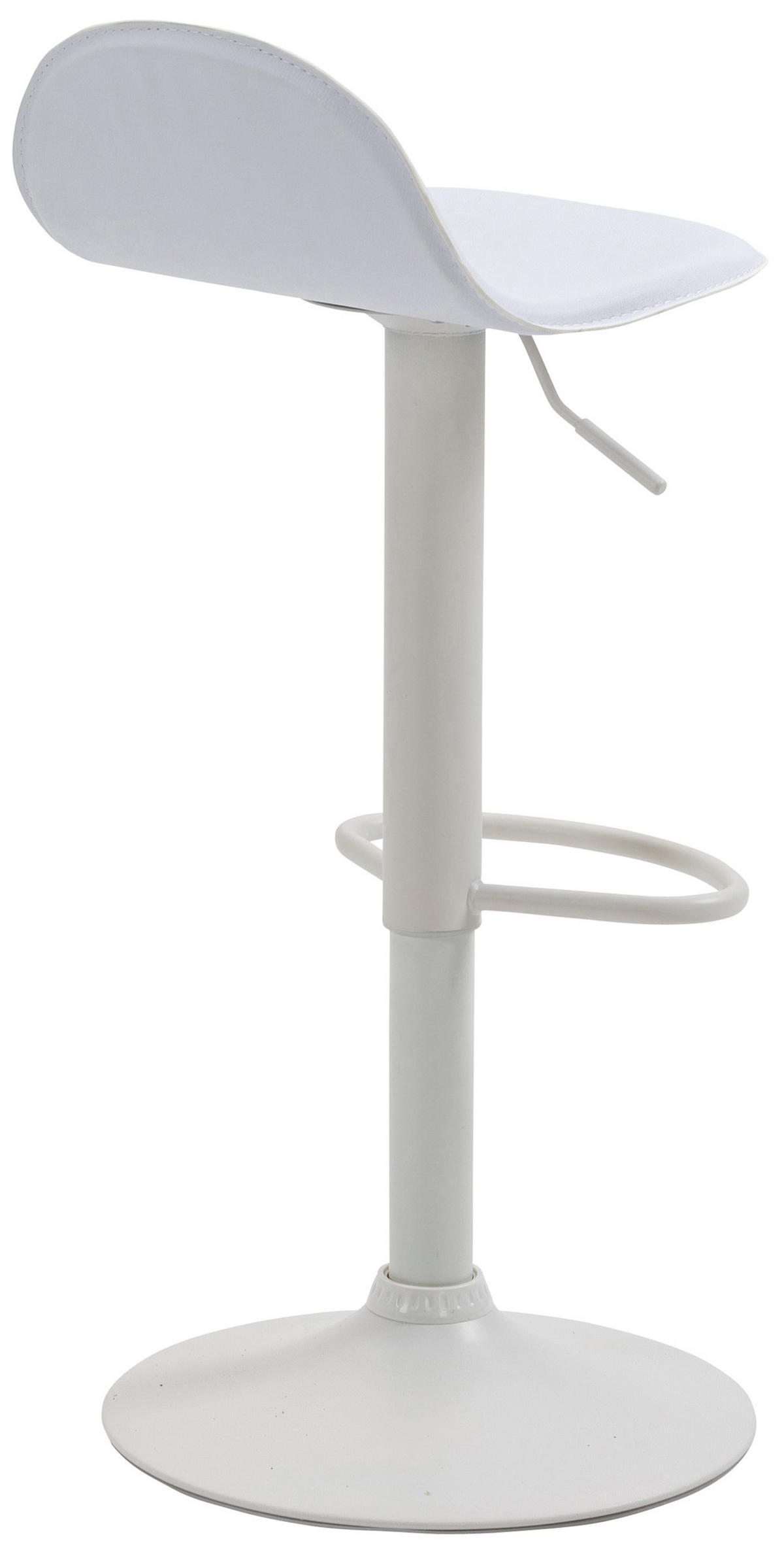 BARHOCKER Lederlook weiß - Weiß, Textil/Metall (39/73/41cm) - CLP