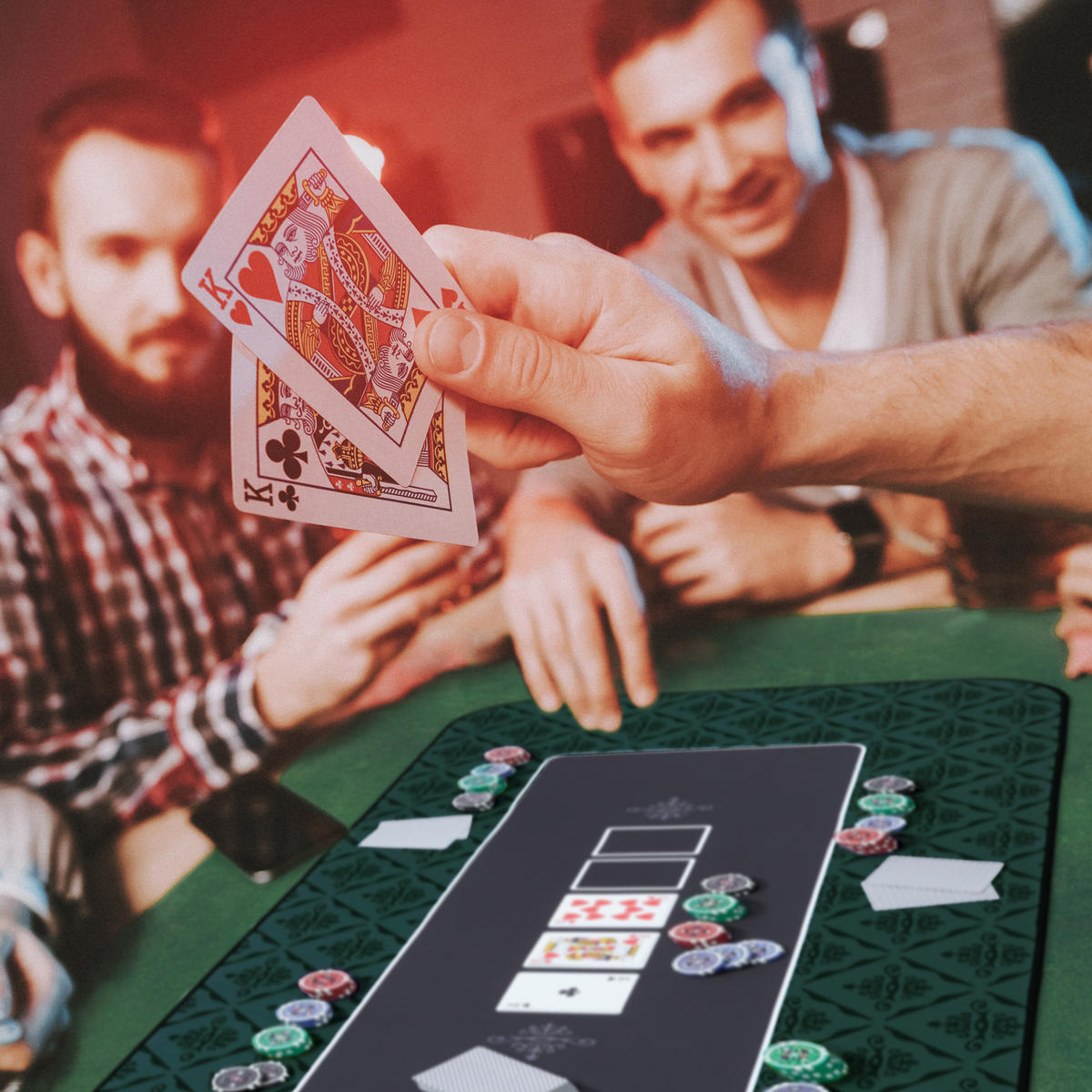 POKERMATTE - Anthrazit, Kunststoff/Textil (120/60cm) - Relaxdays