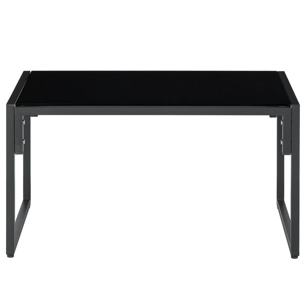 GARTENSITZGRUPPE - Eisen / Polyester - Schwarz / Grau - 4-teilig - Schwarz/Grau, Glas/Kunststoff - home24